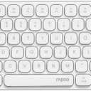 Rapoo E9050L Multi-Device Wireless Keyboard, Blade-Series E9050L 78-Key Ultra-Thin Keyboard, Support 4 Devices, Low-Profile, Quiet, USB-C, Rechargeable, Al-Alloy Frame, for Windows/Mac/Linux/Chrome (E9050L (TKL, Rechargeable), White)