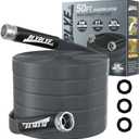 Garden Hose 50ft, Made of TPU(Not PVC), Ultra-Light & Flexible Water Hose, Non-Shrinking, Easy to Store, Drinking Water Safe Material, All-weather, Black&Gray