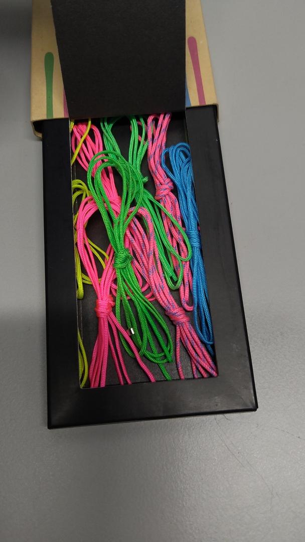 Kendama String Pack - 5 Unique Neon Colors - 10 Strings - Extra long 70 cm Strings - Extra Mini Bearings - Make Your Kendama Unique