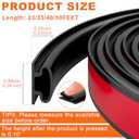 Black Rubber Weather Stripping Door Seal Strip, D Shape Door Weather Seal Strip, Self-Adhesive Soundproofing Frame Insulation Tape for Doors Frame/Window Seal,Blocks Cold Drafts Noise (23 feet)