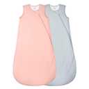 Supersoft Rayon Made from Bamboo Sleep Sack 6-12 Months 1.0 Tog Toddler Sleep Sack Baby Wearable Blanket with 2-Way Zipper Unisex Sleeping Bag for Babies All-year-around (2 Pack) Pink & Gray