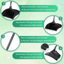 Weewooday 8 Pieces Commercial Lobby Dustpan Plastic Upright Dust Pan with Long Handle Metal Upright Dustpan Heavy Duty for Restaurants Commercial Lobby Garage Home and Outdoors Use (Black)