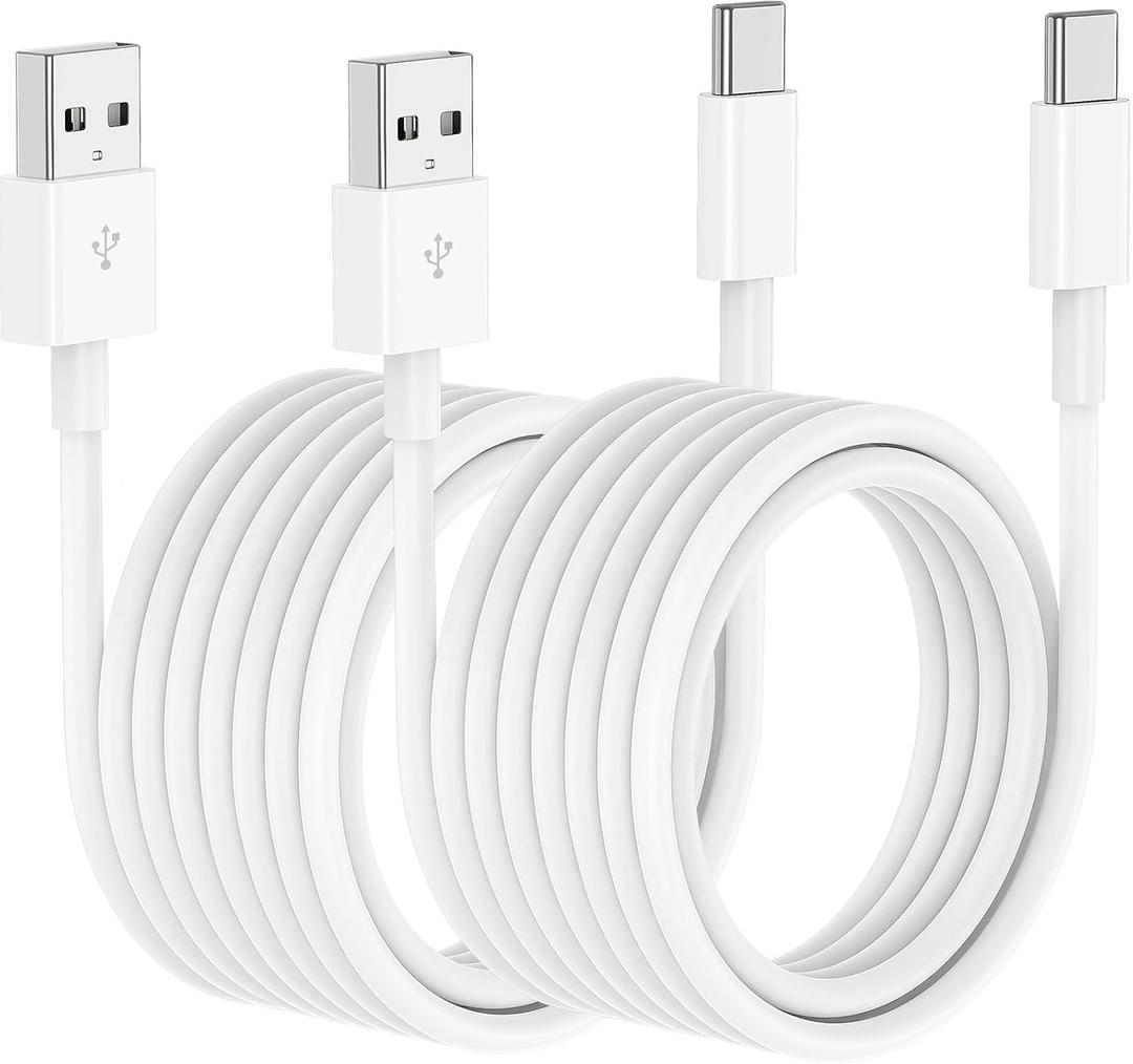 Car Carplay Cable for iPhone 17 16 15 Charger Cord,2Pack 15FT Extra Long USB A to USB C Cable for iPhone 17 Pro Max/16 Pro/15 Plus Charger,USB C Car Charger for Apple Air/16 Pro Max/15/iPad Pro (White)