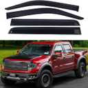 Window Visors for 2009-2014 Ford F150 SuperCrew Cab(Crew Cab) & 2010-2014 Ford F150 SVT Raptor SuperCrew Cab(Crew Cab)Rain Guards Sun Shields Window DeflectorTape-On Style 4 PCS