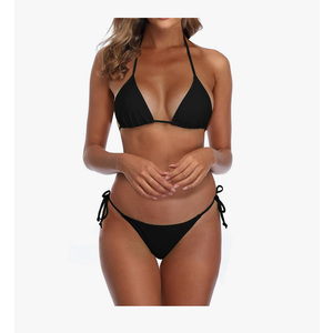 Bikini Swimsuit for Women Black Brazilian String Bikinis Bathing Suit Triangle Top Bathing Suits Swimsuits XL