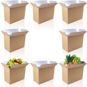 8 Pack 15.7x11.8x7.9 Inch Insulated Shipping Boxes for Shipping Frozen Food