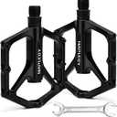 Hapleby Premium Bike Pedals of 9/16 Inch, Professional Mountain and Road Bike Flat Pedal with 2 Sealed Bearings, Wide Paltform and Lightweight of Bicycle Pedals, Come with Pedal Wrench 1PCs