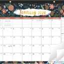 4 x 2026 Desk Calendar - JAN 2026 - DEC 2026, 2026 Calendar, 12 Monthly Calendar, 17" x 12", Desk/Wall Calendar 2026 with Desk Pad, Ruled Blocks, To-do List & Notes, Tear Off, Twin-Wire Binding, Large Desk Calendar for Home & Office Organizing - Floral