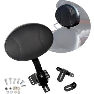 ECOTRIC Adjustable Plug-in Driver Rider Backrest Kit Compatible with Harley Davidson 1988-2024 Harley Touring Road King Street Glide Road Glide FLTR Electra Glide FLHT, with a Removable Back Pocket