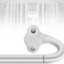 Silver Curtain Rod, Wrap Around Curtain Rods for Windows 18 to 45 Inch, 5/8'' Adjustable Heavy Duty Blackout Drapery Rod, Decorative Modern Room Darkening Rods (Unique Design/All Matel)
