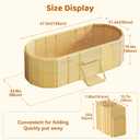 Portable Foldable Bathtub, Freestanding Bathtub No Installation, Bathroom SPA Soaking Bath Tub, Shower Stall Collapsible Hot & Ice Bath for Indoor Outdoor (Beige, 47.2"L x 21.6"W x 19.6"H)