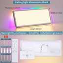 23 Inch LED Flush Mount Ceiling Light Dimmable with Remote RGB Backlight