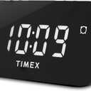 Timex Alarm Clock with Large Display, Digital Alarm Clock for Bedroom Includes 120V Universal Power Adapter, Black