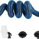 15FT RV Sewer Hose, EXTREME Heavy Duty 24 Mil TPE Material for Abrasion Resistance and Crush Protection, Camper Sewer Hose Kit with Pre-Attached Bayonet Fittings, 4-in-1 Adapter Elbow, Blue