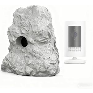 Realistic Rock Camera Disguise Compatible with Ring Camera & Outdoor Security Cameras, Weatherproof Stone Cover for Pole Mount, Decorative Camouflage Case for Garden