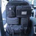 Universal Tactical Car Seat Back Organizer Bag Tactical Molle Vehicle Organizers Panel Vehicle Protector Organizers with 5 Detachable Pouches for Car Truck Ford Jeep (Upgraded C model Black)