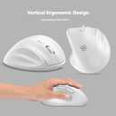 Ergonomic Wireless Mouse 2025 New Updated Smaller with USB-A Receiver for PC Computer, Laptop and Desktop, Ergo Mouse Vertical with Silent Clicks Long Battery Life, Up to 1600 DPI, White