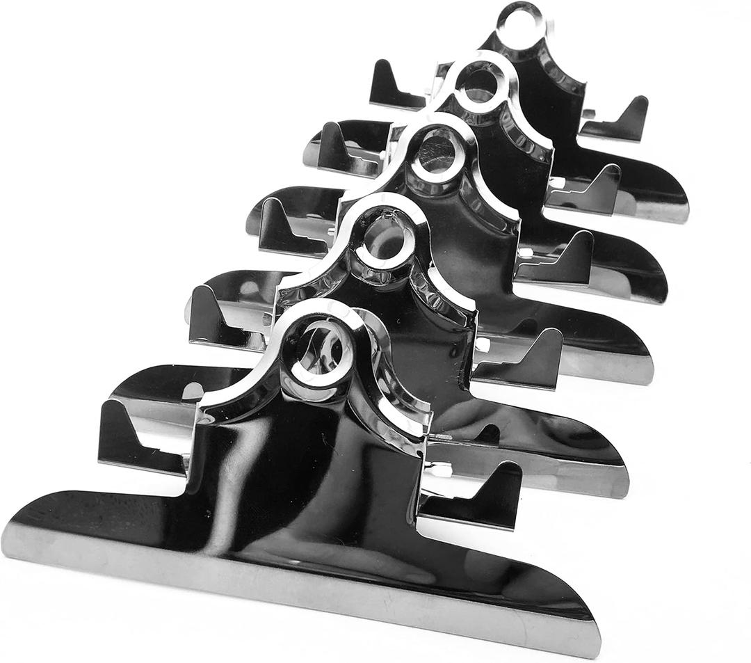 5Pack Metal Clipboard Clips, 5.75 Inches Wide, 3.375 Inches Between Mounting Holes,Grips Mountable Sturdy Strong Springs with Rivets