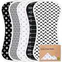 Organic Burp Cloths Baby Boy & Girl - 5-Pack Super Absorbent Cotton Burping Cloths for Babies, Soft & Plush Newborn Spit Up Rags, Infant Towels for Milk Spit Up, Unisex, Large 21" x 10" (MONOS)