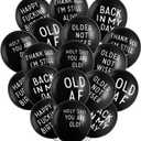 SUNBEAUTY 18PCS Abusive, Funny Old Age and Birthday Balloons with Different Phrases for Men's Birthday Decoration