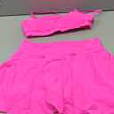 Pink Queen Women's High Waisted Bikini Set Two Piece Swimsuit Scoop Neck Spaghetti Straps Swim Skirt Bathing Suit (Large)