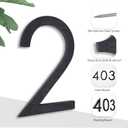 8 Inch Floating House Numbers, Address Numbers for Outside, Metal Black Large Modern House Numbers, Door Numbers for Mount Aluminum Black Number 2