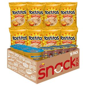 Tostitos Variety Bite Sized Rounds Salsa Cups Nacho Cheese Cups, Chip and Dip Pack, 16 Count, Exp Feb 24 2026