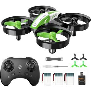 Holy Stone Mini Drone for Kids and Beginners, Indoor Outdoor Quadcopter Plane for Boys Girls with Auto Hover, 3D Flips, 3 Batteries, Headless Mode, Great Gift Toy for Boys and Girls, HS210 Green