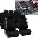 FH Group Car Seat Covers All-Purpose Built-in Seatbelt Seat Covers Full Set with Gift  Universal Fit for Cars Trucks & SUVs (Black) FB351115