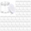 36 Pack 4 OZ Plastic Jars Round Clear Cosmetic Container Jars with White Lids, Eternal Moment Plastic Slime Jars for Lotion, Cream, Ointments, Makeup, Eye shadow, Samples, Potravel Storage