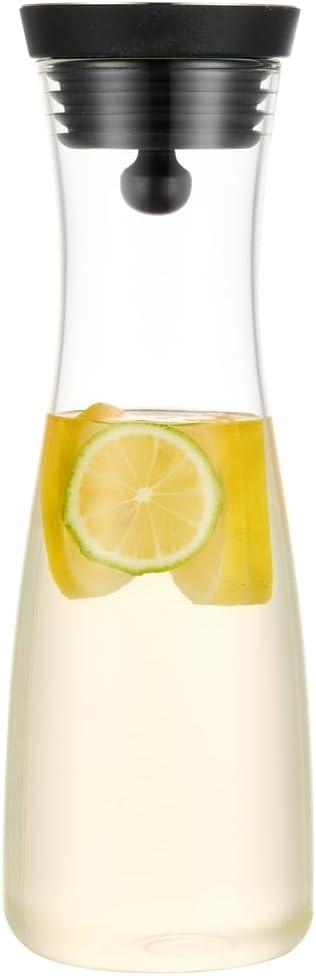 Karafu 40 Oz/1.2 Liter Glass Carafe with Lid, Borosilicate Water Pitcher for Hot/Cold Water, Ice Tea and Juice Beverage