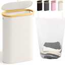 Slim Laundry Hamper with Lid, 60L Small Laundry Basket with Handles&Removable Bag, Thin Dirty Clothes Hampers for Laundry, Narrow Laundry Hampers for Bedroom Aesthetic, Beige