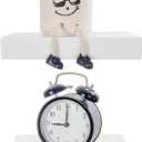 BGMG Small Wood Floating Shelves 8 inch Set of 2,White Floating Shelves for Wall,Solid Wood Wall Shelves for Bathroom Living Room Bedroom Kitchen Farmhouse-8x 6.7 x1.25 inch