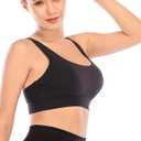 RUNNING GIRL Sports Bras for Women,Padded Sports Bra Tank Top Sexy Crisscross Back High Impact Longline Workout Yoga Bra (Black, M)