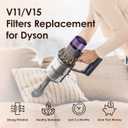 3 Pack V11 Filters Replacement for Dyson, Vacuum Filters Replacement Compatible with Dyson V11 Animal Torque Drive Complete V15 Detect Cordless Vacuum, Replace Part # 970013-02