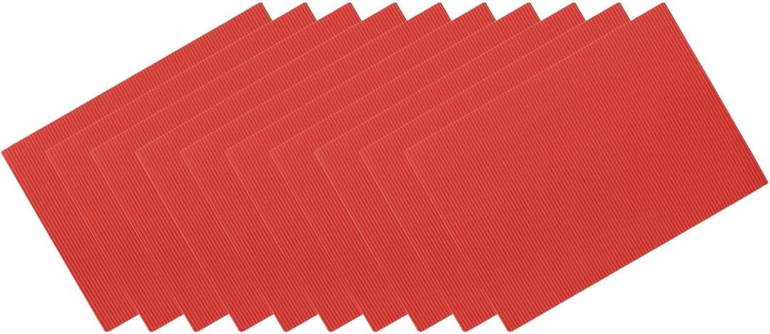 DMiotech 10 Pack 7.87x11.88 Inch Corrugated Cardboard Paper Sheets DIY Projects Red for Box Making, Cards, Scrapbooks