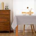 Hiasan Faux Linen Rectangle Tablecloth - Wrinkle and Stain Resistant Washable Table Cloth for Kitchen Dining Room Holiday Table Cover for Dinner, Stone, 70 x 120 Inch