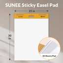 SUNEE Sticky Easel Pads, 25x30 Inches, 30 Sheets/Pad, 2 Pack Self Stick Flip Chart Paper for Whiteboards, Premium Large White Chart Paper