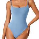 Avidlove Tank Top Bodysuit for Women Square Neck Double Lined Body Suits One Piece Thong Basic Summer Cami Tops Large