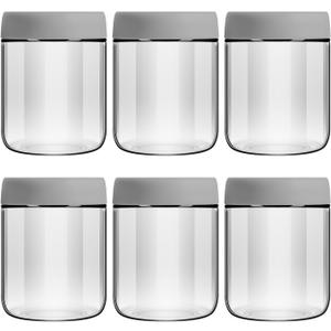 EONJOE 6-Pack 16oz Glass Jars with Lids for Food Storage Meal Prep Airtight