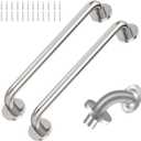 2 Pack Grab Bars for Bathroom, 18 Inch Chrome Stainless Steel Shower Grab Bar, Concealed Screw Balance Assist Safety Bath Handrail, 500lbs Support Shower Handle for Handicap, Elderly, Injury
