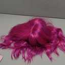 Short Bob Wigs with Bangs for Women Loose Wavy Wig Curly Wavy Shoulder Length Bob Synthetic Cosplay Wig for Girl Colorful Costume Wigs (Rose mixed Purple)