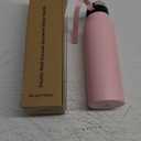 GOPPUS 24 oz Insulated Double Wall Vacuum Water Bottle With Straw Stainless Steel Sports Water Cup Leakproof Wide Mouth Resusable Water bottles for Kids Men Women Pink-1 Lid
