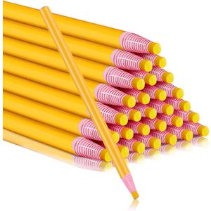 Tinlade 36 Pcs Peel off China Markers Grease Pencils for Glass Mechanical Wax Pencil Marking Crayons for Vinyl Metal Wood Paper Fabrics Leather Cellophane (Yellow)