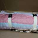 Blanket Waterproof Foldable, Pink Flower Pattern Large Outdoor Picnic Blanket Beach Blankets Camping Blanket Travel Mat, Shoulder Strap Tote, Rectangle