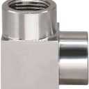 Napredak 3/8 NPT 90 female degree elbow connector, stainless steel high pressure elbow fitting forged elbow for filtration system Hydraulic system pressure gauge, 4350 psi