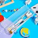 8 Pcs Translucent Plastic Paint Brush Holders Paint Brush Case Organizers Drawing Tools Storage Box Long Paint Brush Case Watercolor Pen Pencil Container Buckle Design for Artist 13 x 2.7 x 1.4 Inches