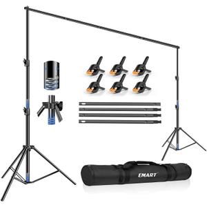EMART 12x10ft(WXH) Backdrop Stand Heavy Duty, Adjustable Backdrop Banner Holder Back Drop Stand for Party, Photography Background Support Equipment Kit for Photo Studio, Wedding, Birthday, Exhibitions