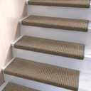 Brakki Bullnose Carpet Stair Treads, Stair Treads for Wooden Steps Indoor Runner and Pets, Non Slip Soft Edging Staircase Protectors, Washable, 29.5"x9.5"x1.5" 14pcs, Grey and Beige