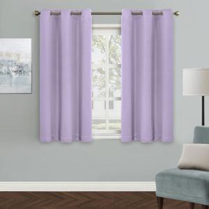 MYSKY HOME Light Purple Blackout Curtains for Bedroom, Grommet Room Darkening Curtain, 54 Inch Long Curtains for Small Windows Thermal Insulated Curtain, 1 Curtain Panel, 42 x 54 Inch, Lilac